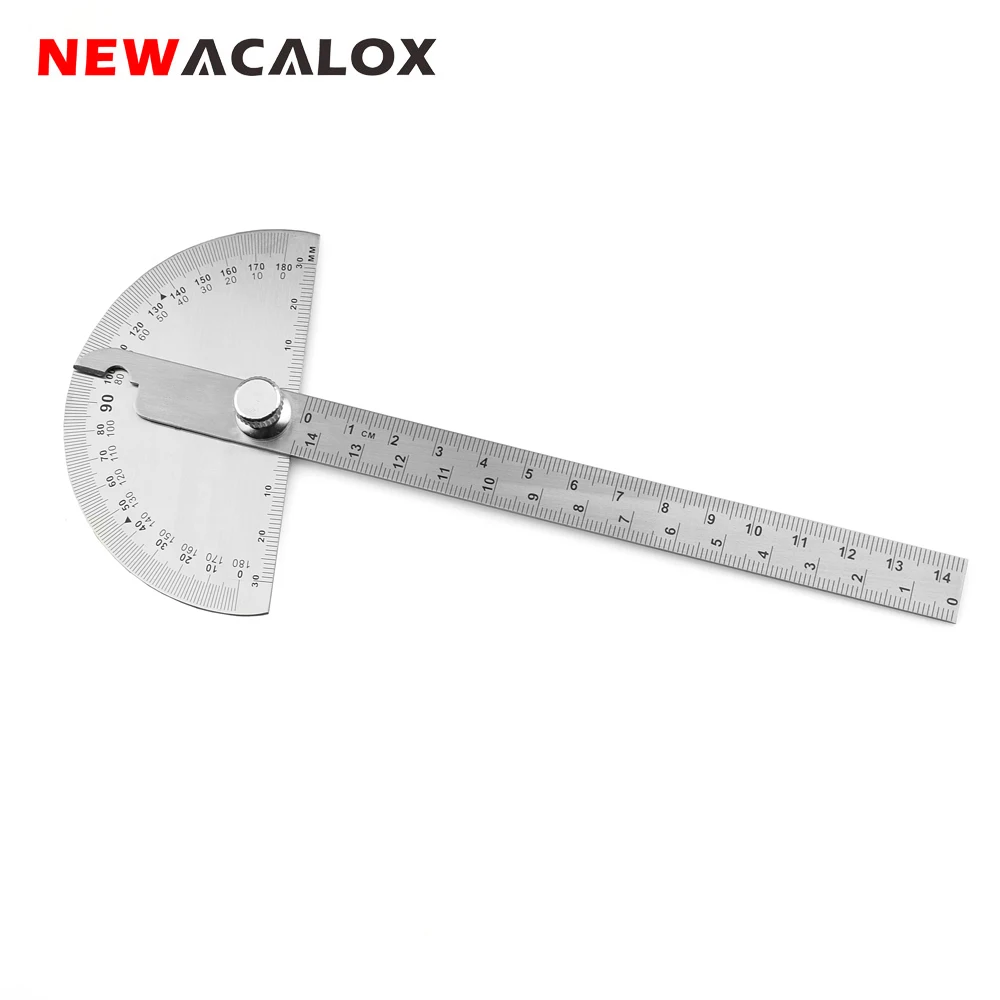 NEWACALOX Medienos apdirbimo 180 Laipsnių Reguliuojamas Matlankis Kampo Ieškiklis Meistro Valdovas Nerūdijančio Plieno Suportas 14cm Matavimo Įrankiai