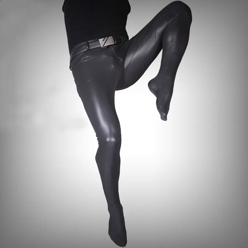 Stilingas Vyrų Dirbtiniais Odos PU Kelnės Sexy Elastinga Pu-Moto kombinezonai Pieštuku Triko Liesas Kojas Pritaikyta Ilgas Kelnes Juodos