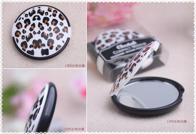 20pcs Mados Leopard mažas apvalus veidrodis Miss nešiojamų veidrodis Vestuvių Naudai ir verslo dovanų, reklaminės dovanos
