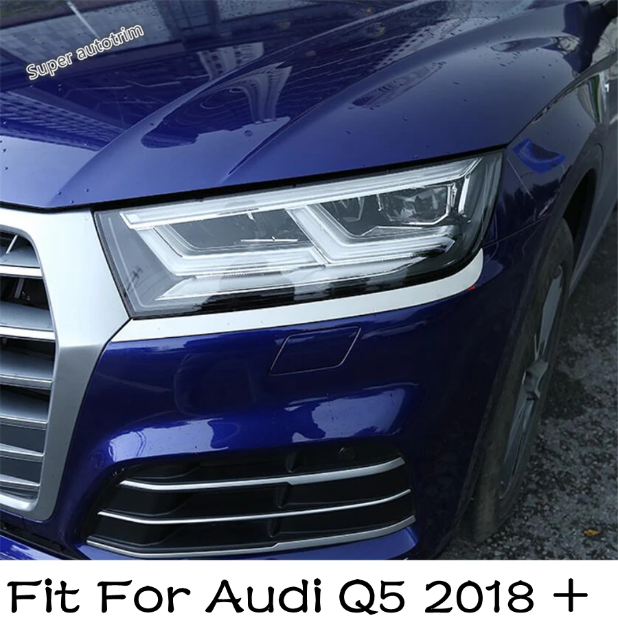 Lapetus Priekiniai Žibintai Lempa Vokų Antakių Juostelės Padengti Trim Tinka Audi Q5 2018 - 2021 Priedai Eksterjero Nerūdijančio Plieno