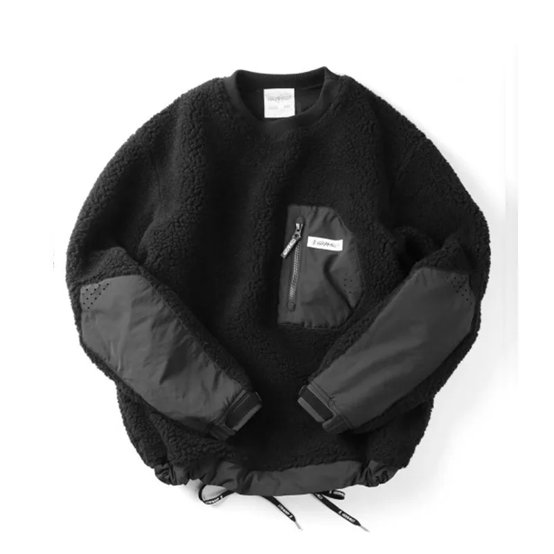 Žiemos palaidinukė vyrų mados Hip-hop Gotikos kišenėje dizainas o-kaklo krovinių palaidinės vyrų Streetwear Sujungimas megztinis vyrams