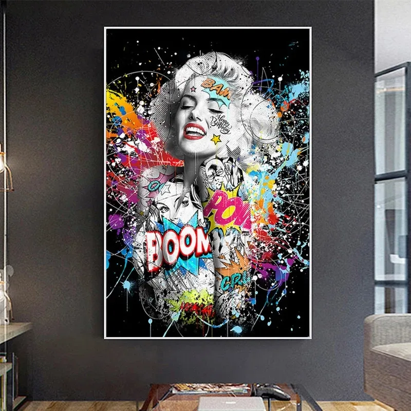 Spalvingų Grafiti Meno Marilyn Monroe Seksualus Portretas Plakatas Spaudinių Pop Art Drobės Tapybos Sienos Nuotraukas Gatvės Meno Namų Dekoro