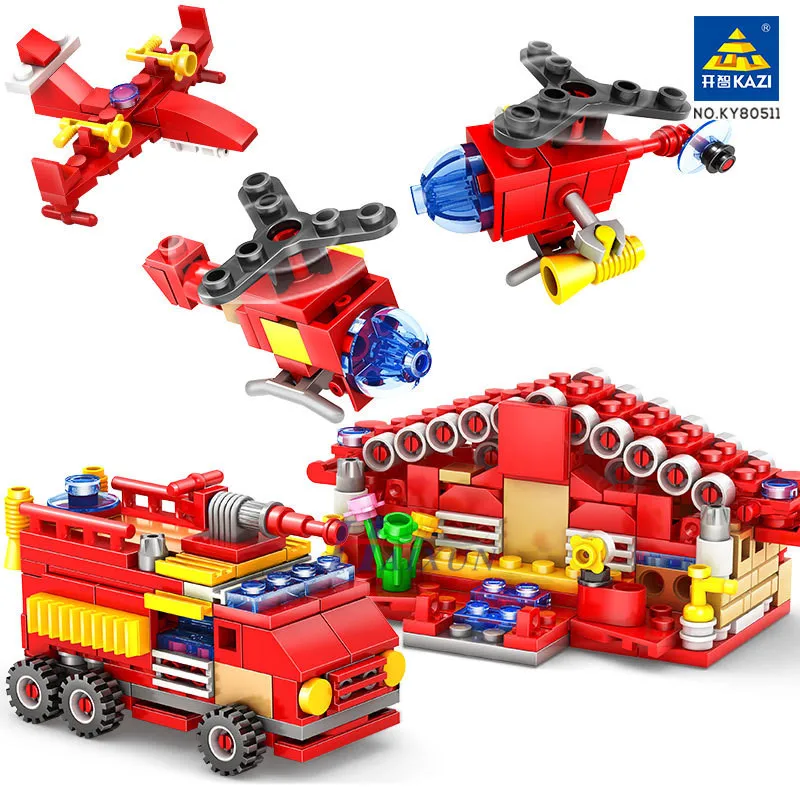 414Pcs Miesto Priešgaisrinės Stoties Pastato Blokų Rinkinius Sunkvežimių Ugniagesiai Plokštumos Brinquedos Pomėgiai Plytų Švietimo Žaislai Vaikams