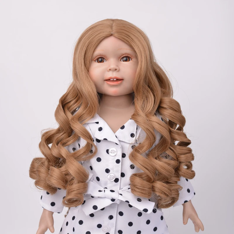 Muziwig Reborn baby Doll, perukai 18 colių lėlės Ilgi Banguoti, Garbanoti Šilumos Atsispirti spalvingos Lėlės Perukai lėlės priedų
