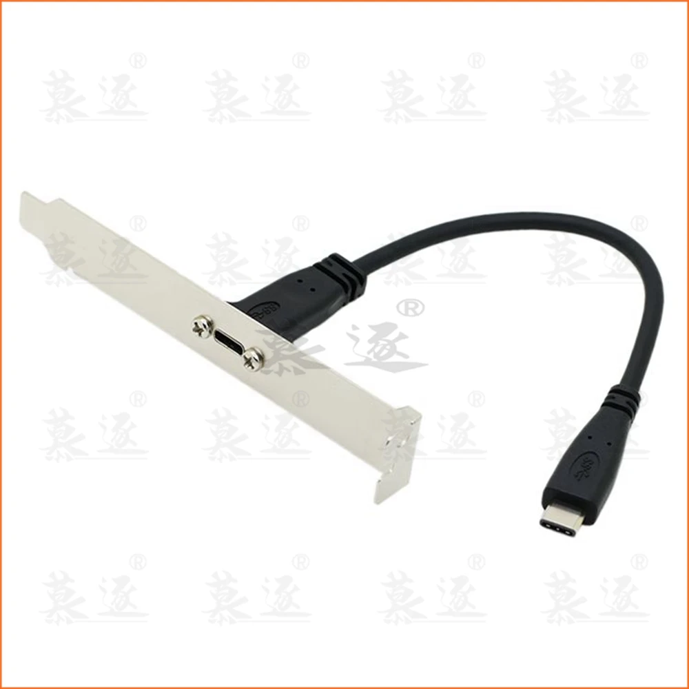 USB-C USB 3.1 C Tipas-c, Vyrų ir Moterų Pratęsimo Duomenų Kabelis su Panel Mount Varžto Skylę 0,2 M