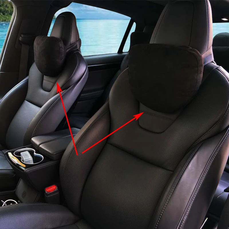 SEEYULE Minkštas Komfortas Atminties Automobilių Sėdynės Pagalvėlės Kaklo Pagalvė Pagalvėlės Apsaugoti Dangtelis Optikos Reikmenys Tesla Model S Modelis X 3