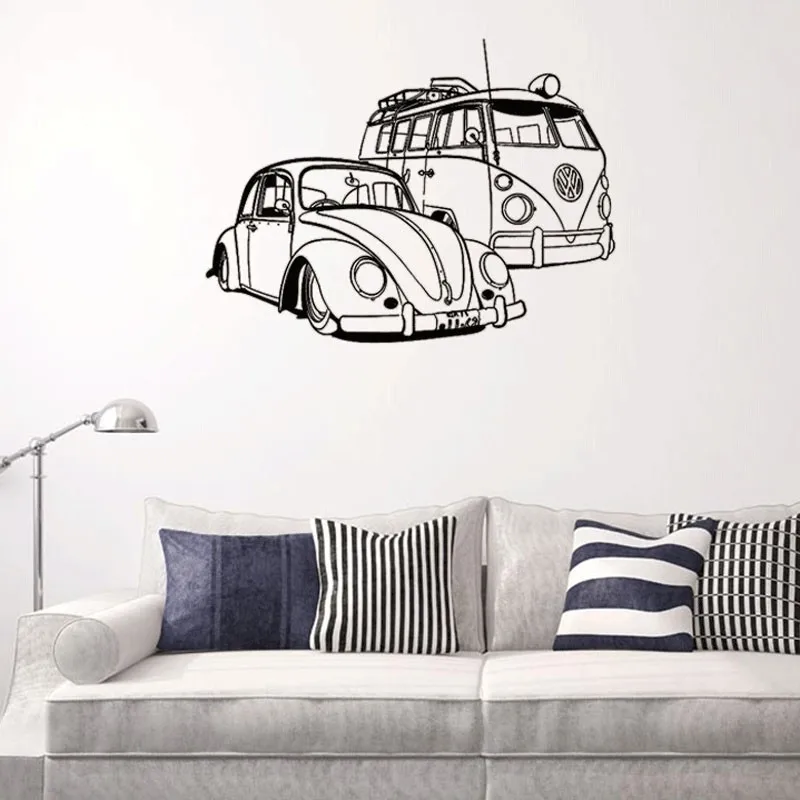 Kemperis ir VW vabalas automobilių, namų decal nuimamas freskomis kambario apdaila