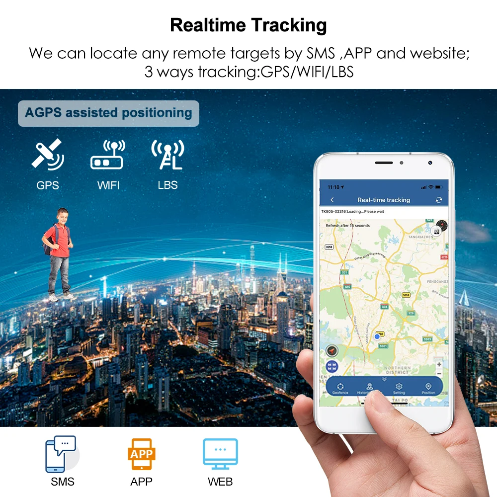 GPS Seklys Super Mini TKSTAR TK921 Automobilių Vaikai Nešiojamų Tracker Real Time Stebėjimo Prietaisą SOS Signalą Nemokamai Web APP