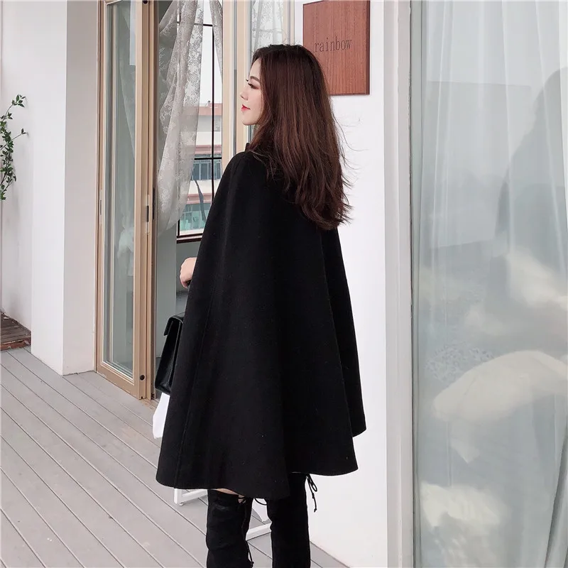 Korėjos Naujas Ilgas Kailis Stiliaus Vientisa Spalva Prarasti Žaliojo Paltai Rinkti Chaki Juoda Elegantiška Juosmens Vilnonių Vidutinis Moterų Žiemos Viršūnes Moteris