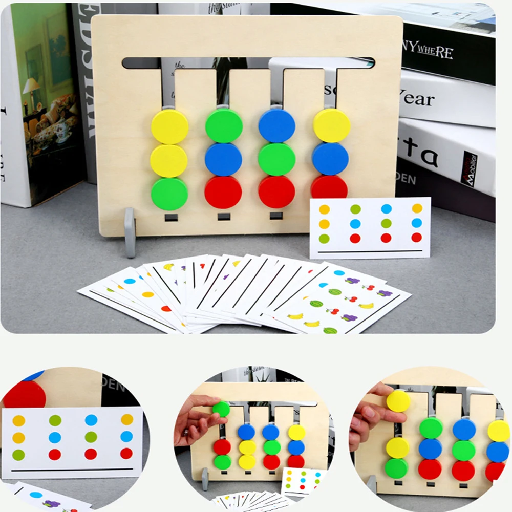 Kūdikių Keturių Spalvų/Vaisių Atitikimo Žaidimas Montessori Mediniai Žaislai Vaikams Logika 2 Pusė Vaikų logika, Matematika Švietimo Žaislai, Dovanos