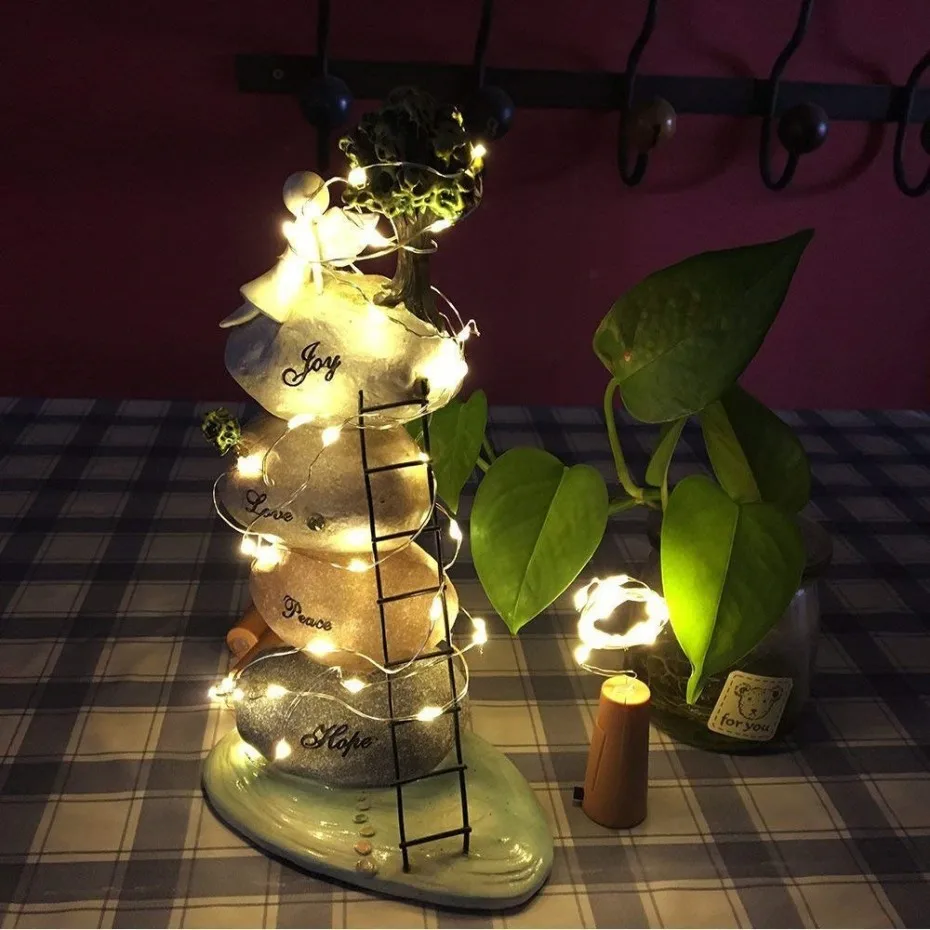 6Pack String šviesos diodų (led) Vyno Butelio Kamščio Šviesos 20LED Butelis Žibintai, Baterija partijų Vestuvių Kalėdų Helovinas Baras Decors