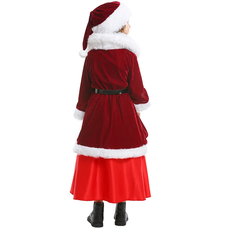 Vaiko Deluxe Kalėdų Aksomo Kalėdų Senelio Kostiumu Mergina Praleisti KALĖDOS Nauji Metai Šalies Aprangą Išgalvotas Suknelė
