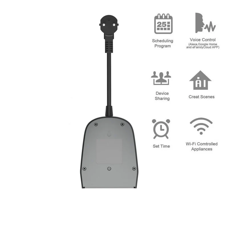 Namų Automatikos WIFI Smart Lizdas, Jungiklis 1-2 Iš Lauko Vandeniui Kištuko Adapterio APP Nuotolinio Valdymo Alexa/Google