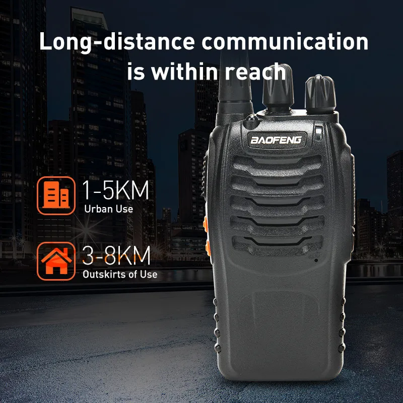 2VNT/KOMPLEKTAS baofeng BF-888S walkie talkie radijo comunicador 5W UHF 400-470MHz 16ch cb radijo pofung 888s hf transiveris bf kumpis radi