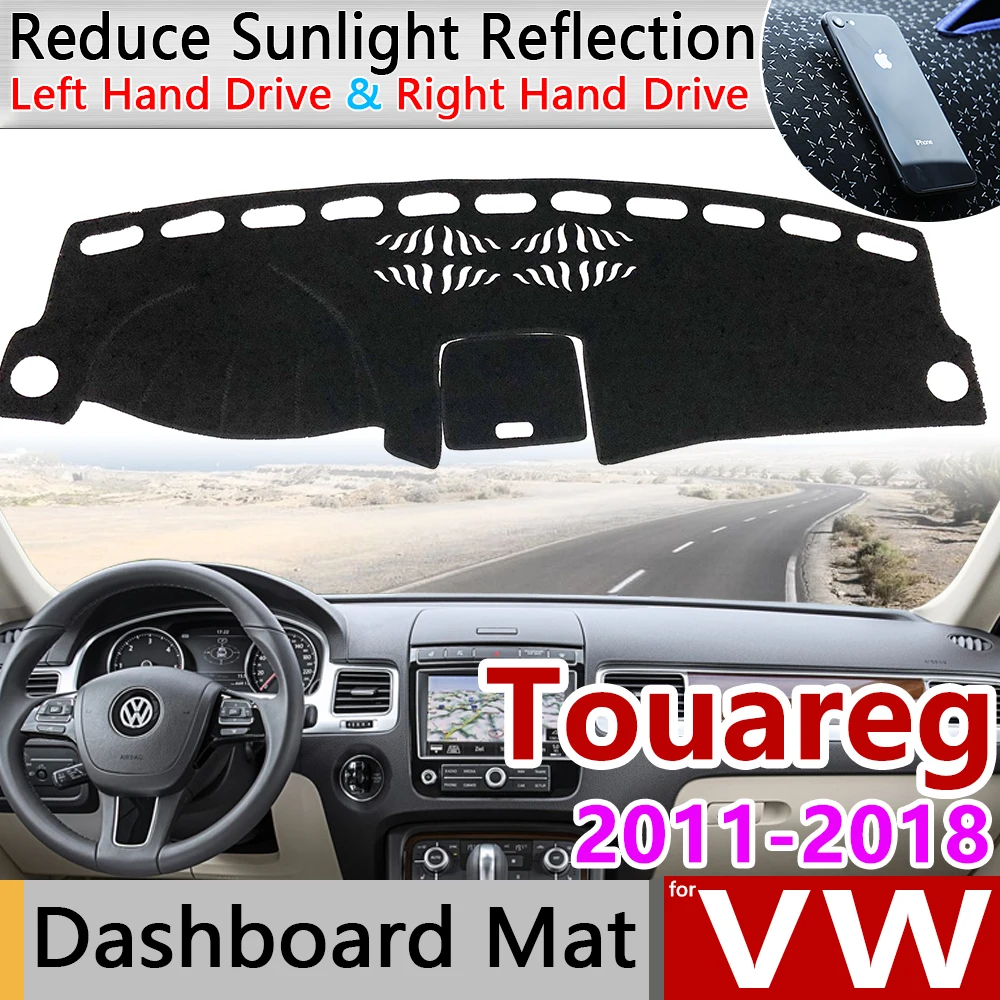 VW Volkswagen Touareg 7P 2011~2018 neslystantis prietaisų Skydelio Kilimėlis Padengti Trinkelėmis skėtį nuo saulės Dashmat Kilimų Priedai 2012 m. m. m. 2016 m.