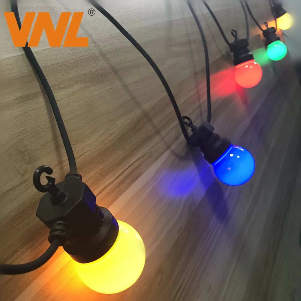 VNL IP65 LED Pasaulyje G50 Spalvotų Lempučių String Keičiamas Lauko Spalvinga String Žibintai, Vestuvių Kalėdinė Girlianda Šalis