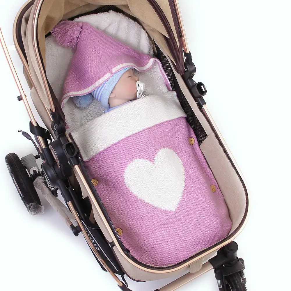 Kūdikių miegmaišiai, Vokai 0-6M Naujagimių Bebes Suvystyti Wrap Miego Maišas, skirtas Vežimėlis Rudens Žiemos Megzti Kūdikių Antklodės Bebes