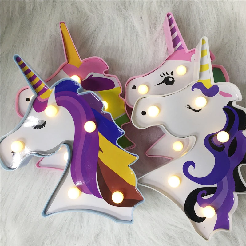 Factroy Kainos Nakties Šviesos Vienaragis Lempa LED Unicornio Vadovas Vaikas Naktį Šviesos 3D Dažytos Lempa Kalėdų Dovana Šalies Stalo Apdailos