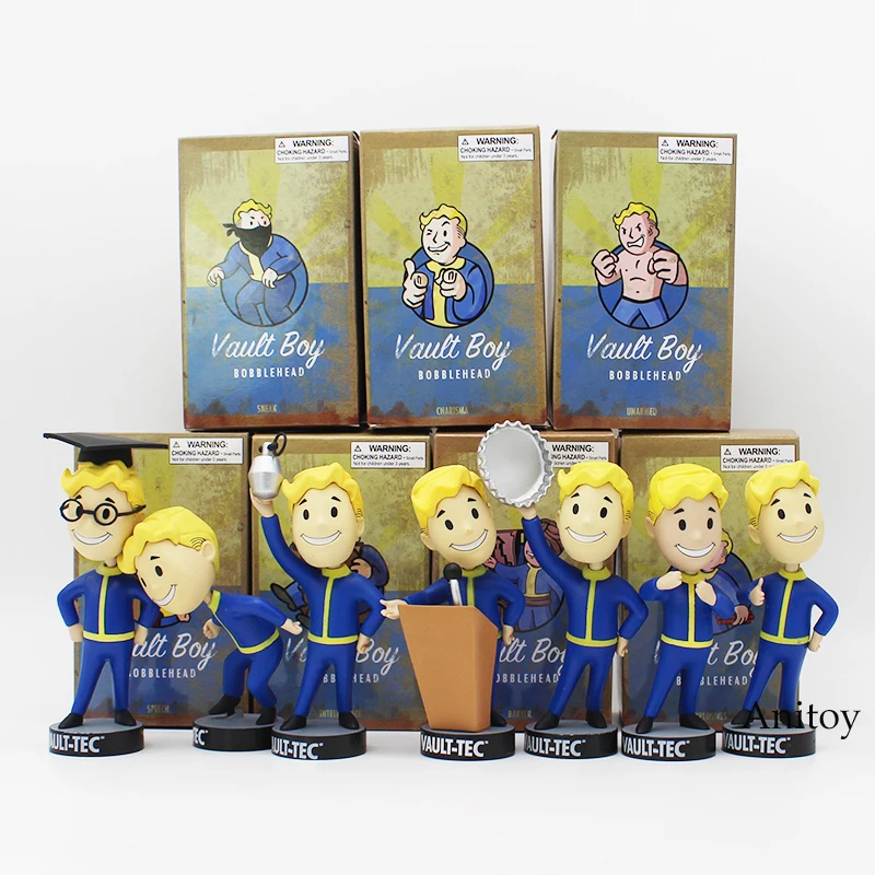 Fallout Vault Boy Bobble Head PVC Veiksmų Skaičius, Kolekcines, Modelis Žaislas 7 Stilius KT1777