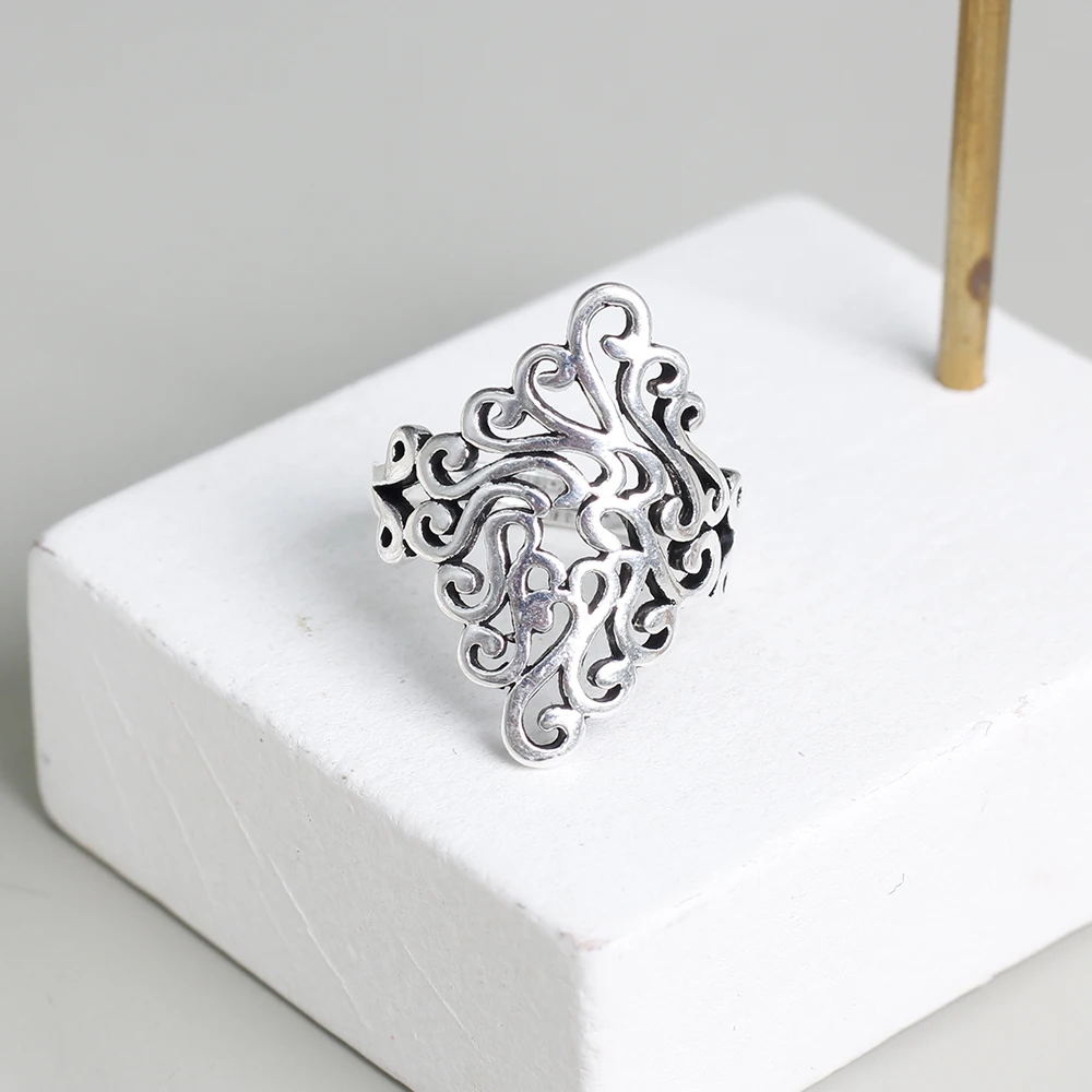 Nekilnojamojo 925 sterlingas sidabro piršto žiedai moterims Kinija Modelis Madinga fine Jewelry Didelio Aukščio Antikvariniai Žiedai Anillos
