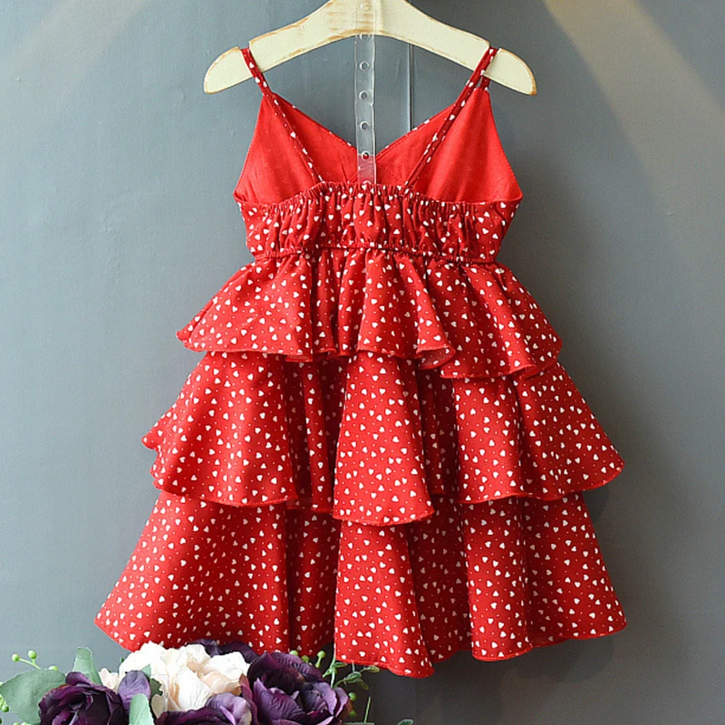 2020 metų Vasaros Mergaičių Suknelės Nauja Vaikų Drabužiai Mergaitėms Užsienio Dujų Kilpos Vamzdžio Viršaus Meilės Šifono Saldus Pyragas Suknelė
