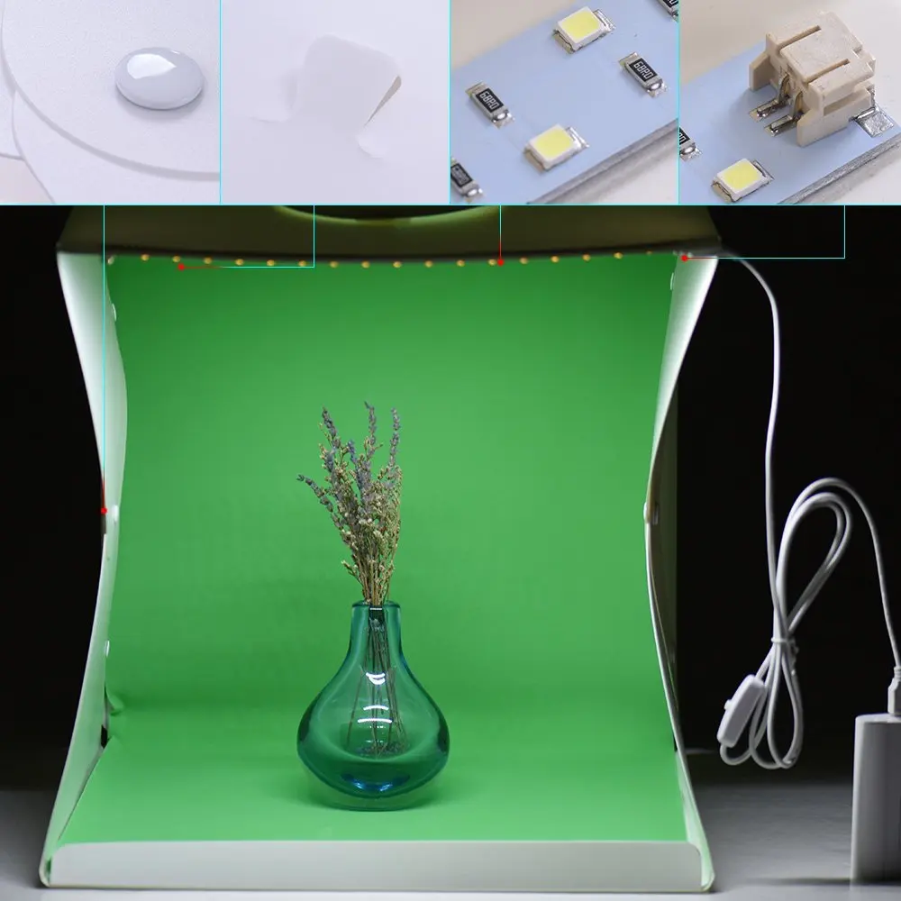 Lankstymo Švieslentę Fotografija, Foto Studija Softbox 2 Skydelis LED Light Soft Box Nuotrauka Fone Rinkinys, šviesdėžės, skirtas DSLR Fotoaparatui