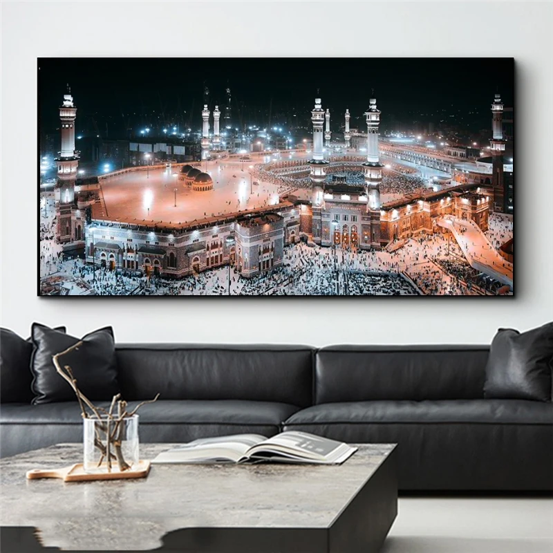 Mekos Mečetės, Naktinio matymo Drobės, Paveikslai ant Sienų, Menas, Plakatų ir grafikos Kabe Mekke Islamo Meno Nuotrauką Kambarį Dekoro