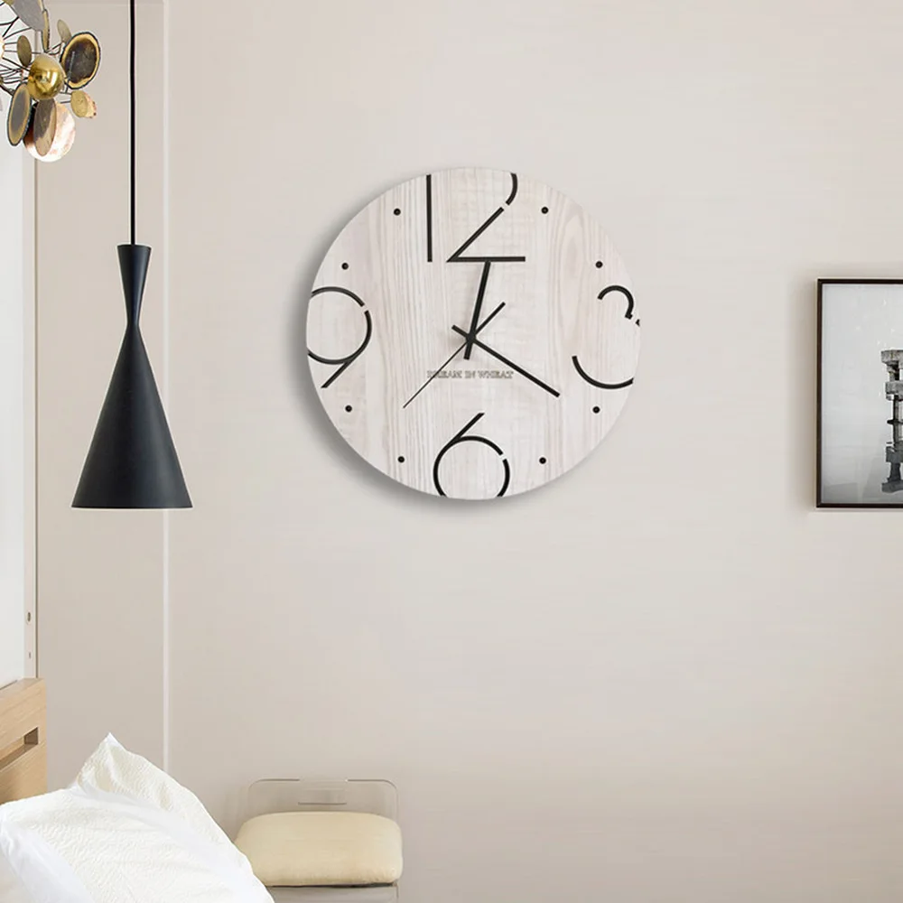 1 VNT laikrodis Laikrodis Skandinavijos medinis stilius paprastas šiuolaikinės asmenybės mados silent art laikrodžiai LU727119