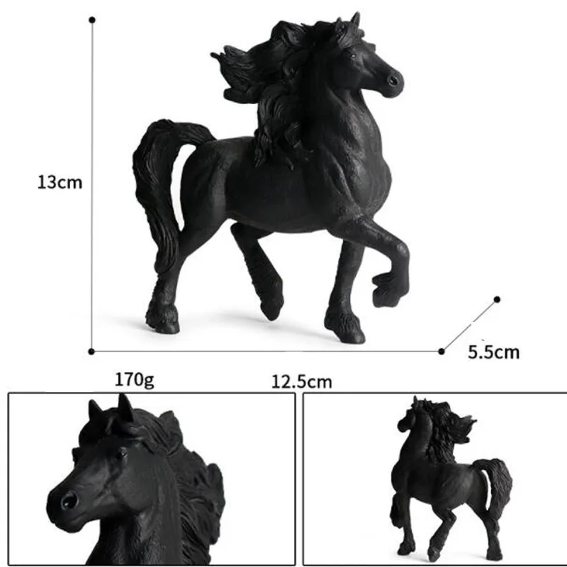 13cm Modeliavimas Black Horse Gyvūnų Modelio Veiksmų Skaičius, Modeliavimo Laukinių Gyvūnų figūrėlių Kolekcija
