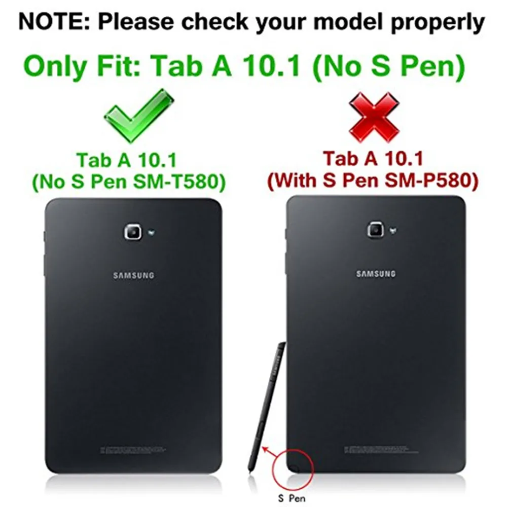 Case For Samsung Galaxy Tab 10.1 T580 T585 Vaikai Saugus, atsparus smūgiams Guminis Dangtelis pilną apsaugą SM-T585 screen protector+rašiklis