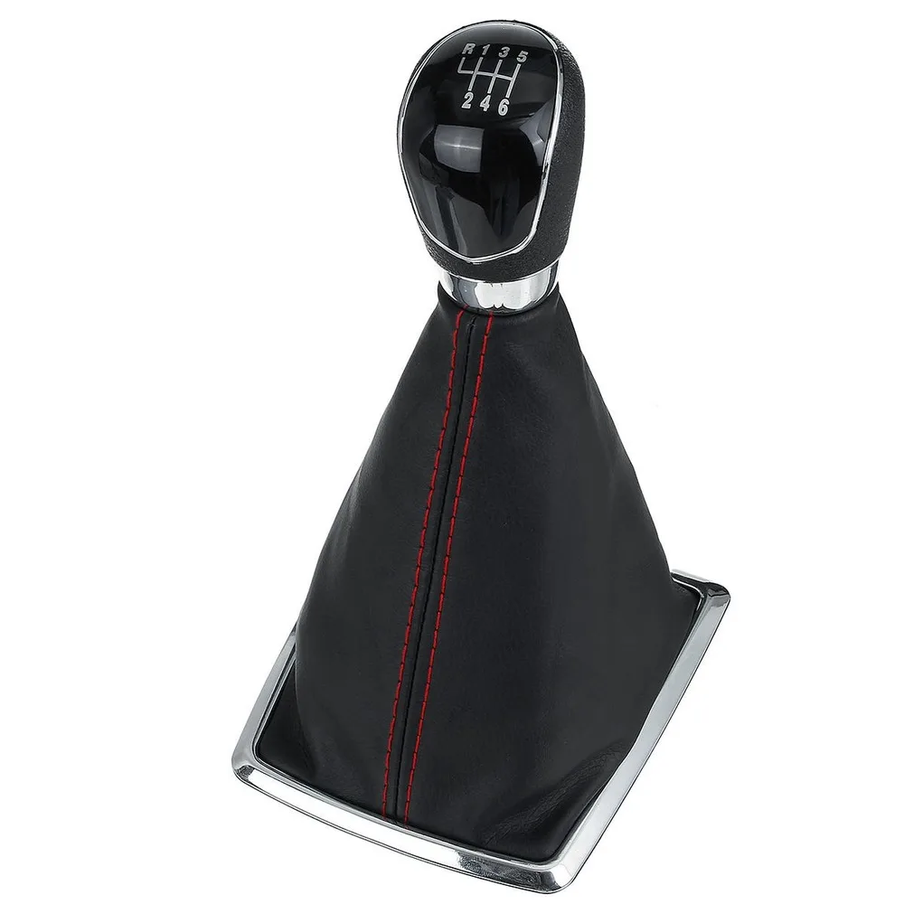 6 laipsnių Pavarų MT Stick Shift Mygtukas + Dulkių Įkrovos Padengti Ford Focus 2005-2012 M - Juoda
