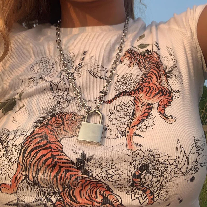 Vasarą Moterys trumpomis Rankovėmis Tigras Spausdinti Slim marškinėliai 2020 Naują Atsitiktinis O kaklas Trumpas Apkarpyti Tees Viršūnes Mergaitėms