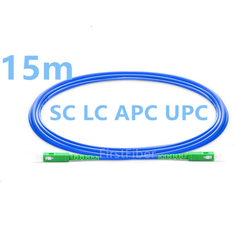15m SC/LC APC/UPC Šarvuotos fiber Patch Cable, optical Patch cord, jumper Nerūdijančio plieno šarvai, Simplex Vienos rūšies PVC