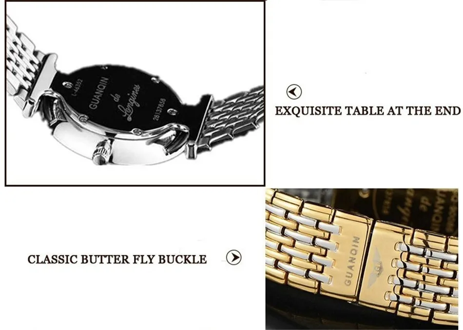 GUANQIN Laikrodžiai vyrams Naujas Mados dizaineris Originalus prekių Sapphire atsparus vandeniui ultra plonas 6mm Paprasta Vyrų kvarcinis laikrodis