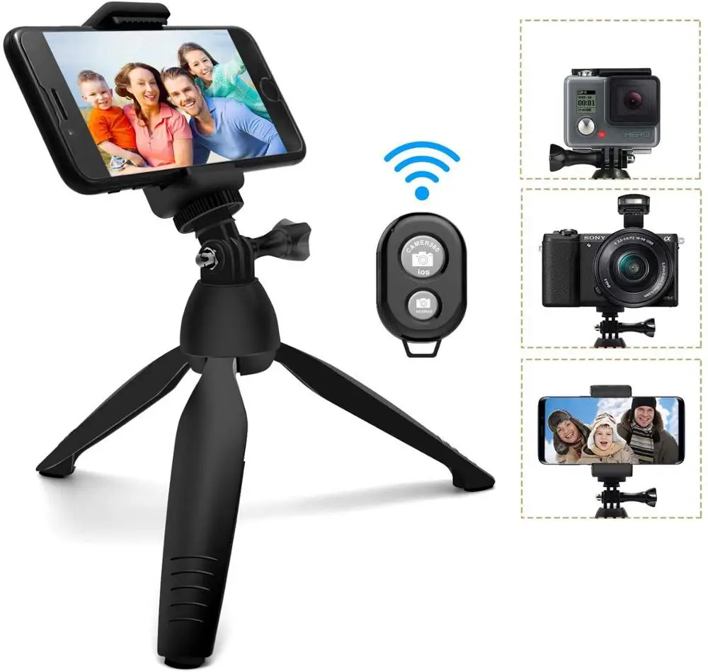 Mini Telefono Fotoaparato Trikojo Selfie Stick Kelionės Stovas Reguliuojamas Stovas Laikiklis su Belaidžio Nuotolinio valdymo Užrakto ir Universalus Įrašą