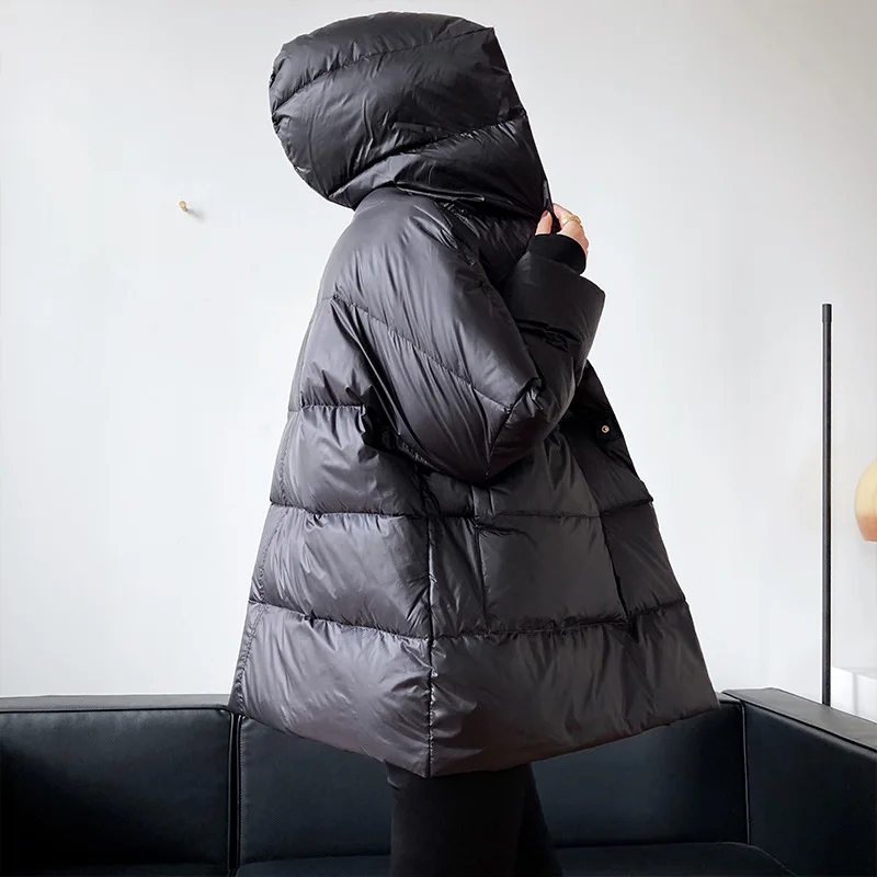Mooirue Žiemos Prarasti Moterų Kailis Pūkinė Striukė Su Gobtuvu Balta Antis Žemyn Žemyn Striukė Moterims 2020 M. Rudenį Naujų Korėjos Reljefiniai Thermalcoat