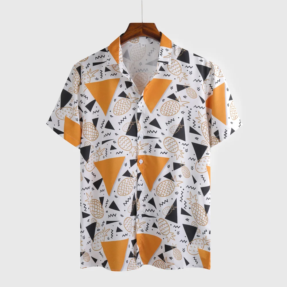 Spausdinti Vasarą Karšta Parduoti Vyrų Paplūdimio Marškinėliai Mados Trumpas Rankovės Geometrinis Prarasti Atsitiktinis Marškinėliai Havajų Streetwear