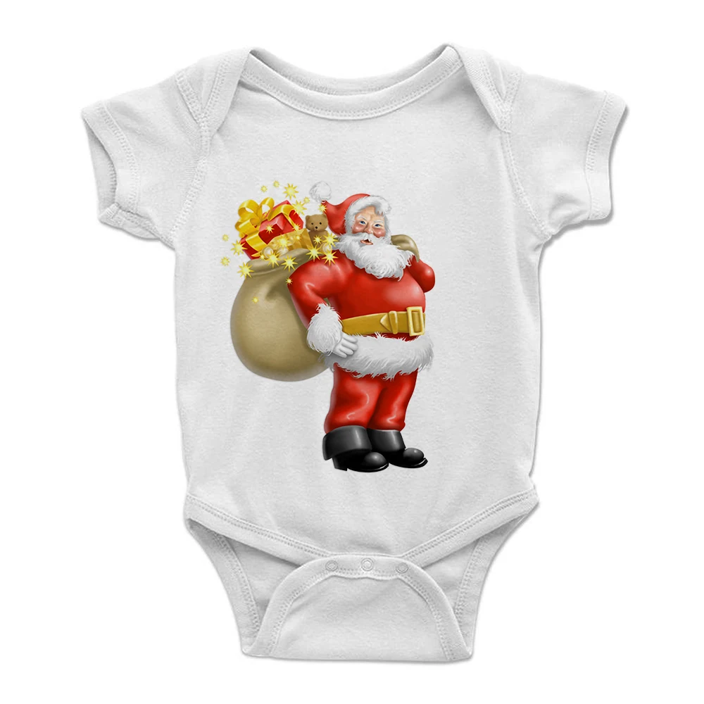 Kalėdų elnių spausdinti marškinėliai naujagimiui mergina aprengti patogus ir kvėpuojantis kūdikių mados pirmą naujų metų, drabužiai naujagimiams, dovana