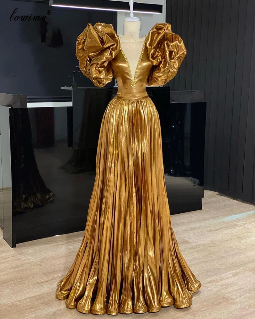 Skraiste Femme Aukso Arabų Prom Dresses Ilgai Dubajus Vestidos De Fiesta Specialios Konstrukcijos, Vakaro Suknelės Moteris Vakarėlis Couture