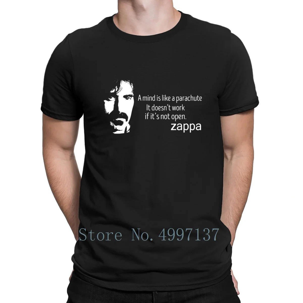 Frank Zappas Protas Yra Kaip Parašiutas Marškinėliai Pritaikyti Euro Dydis S-3xl Garsaus Pavasario Juokinga Apranga Tendencija Tee Shirt Marškinėliai