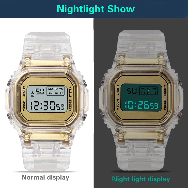 Prabanga Moterų Skaitmeninis Žiūrėti LED Elektroniniai Riešo Žiūrėti Šviesos Laikrodis Žiūrėti Vandeniui Sporto Laikrodžiai Montre Femme Reloj Mujer