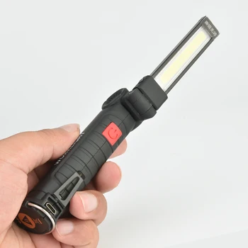 Įmontuota Baterija USB Įkraunama Nešiojamų 5 Režimu COB Darbas Žibintai Ultra Ryškus LED Žibintuvėlis Tikrinimo Lempa Automobilių Remontas z35