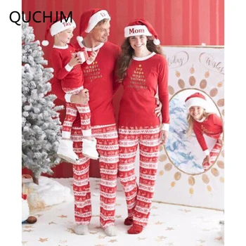Šeimos Atitikimo Komplektus Kalėdų kostiumas privačių ilgomis rankovėmis medvilnės pižama, Motina, Duktė Tėvo, Sūnaus Šeima Stilių Rinkinį 3XL