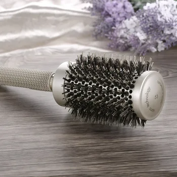 Šernų Šerių Keramikos Joninių Roll Turas Hairbrush Anti-static Detangle Garbanoti Plaukų, Galvos odos Masažas Šukos Plaukų Šepetys Stilius Įrankiai