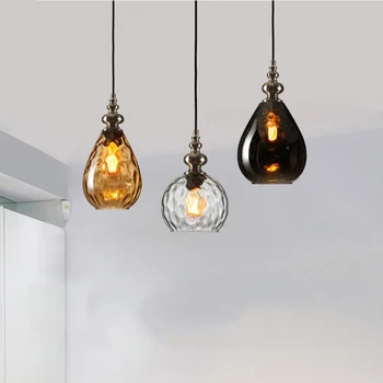Šiaurės Derliaus Loft Art Deco Stiklo Cucurbit Pakabukas Šviesos diodų (LED) E27 Kabo Lempa, Miegamojo Restoranas, Gyvenamasis Kambarys, Virtuvė, Viešbutis