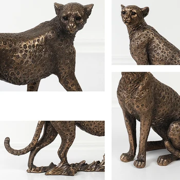 Šiaurės Derliaus Prabangus Leopardas Skulptūra Šiuolaikinės Dervos Meno Namų Dekoro Papuošalų Kūrybos Pantera Statulos Gyvūnų Skaičius Namų Dekoro