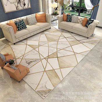 Šiaurės Stiliaus Geometrinių raštų miegamojo zonos kilimėliai ir kilimai namų kambarį Anti-Slip Absorbentas Grindų Kilimas apdaila