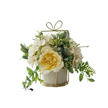 Šiaurės modeliavimas gėlių netikrą gėlių puokštė namų puošimas ornamentais kambarį stalo apdailos šilko gėlių vaza Vestuvių Dovanos