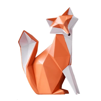 Šiaurės Šalių Mados Lapės Skulptūra Modernus Gyvūnų Foxhound Statula Namų Puošybai Fox Miniatiūros Kūrybos Geometrinis Dervos Tod Figūrėlės