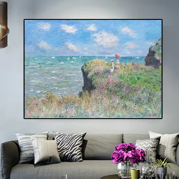 Šiaurės šalių Akvarelės prancūzijos Claude Monet Marina Nuotraukas Aliejaus Tapybos Drobės Plakato spauda Sienos Nuotrauka už Kambarį Dekoro